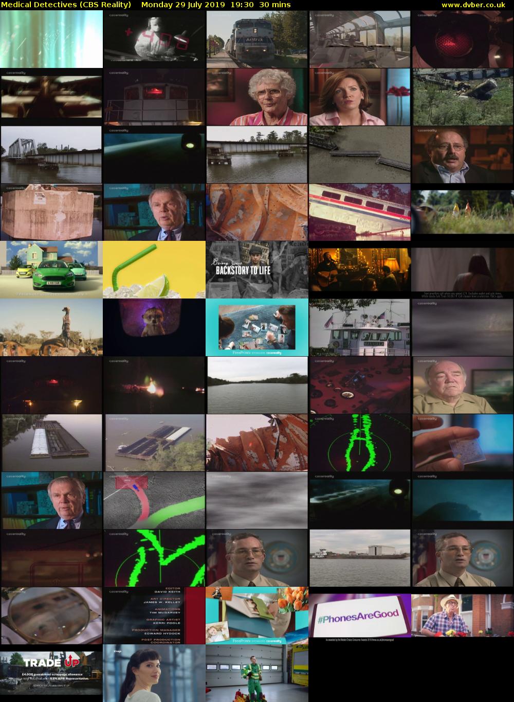 Medical Detectives (CBS Reality) Monday 29 July 2019 19:30 - 20:00