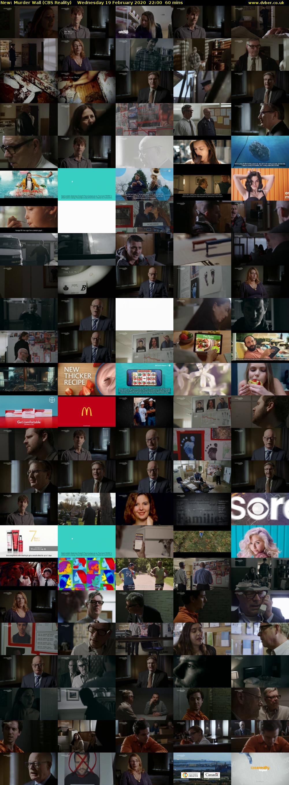Murder Wall (CBS Reality) Wednesday 19 February 2020 22:00 - 23:00