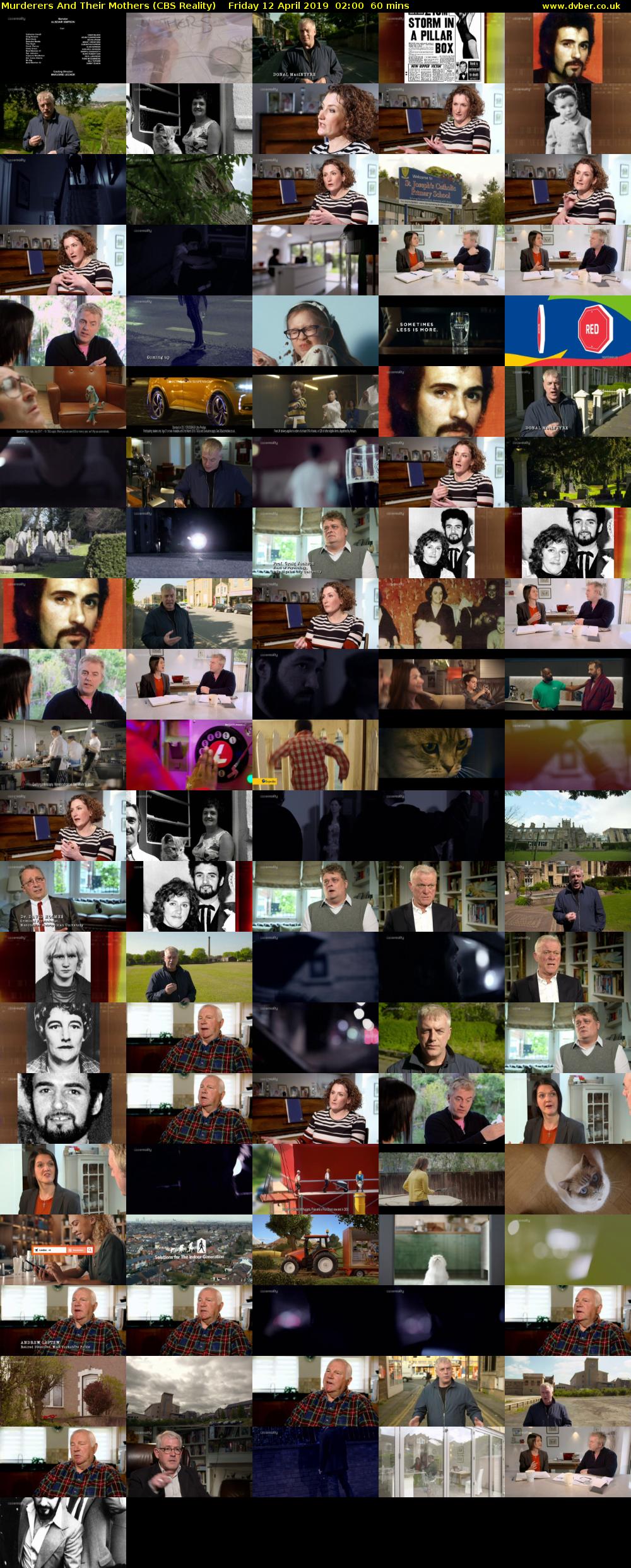 Murderers And Their Mothers (CBS Reality) Friday 12 April 2019 02:00 - 03:00