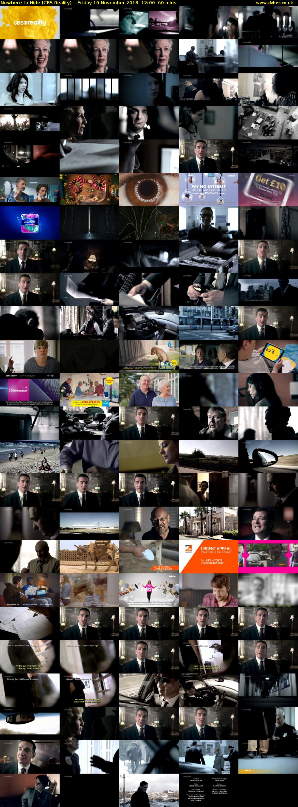 Nowhere to Hide (CBS Reality) Friday 16 November 2018 12:00 - 13:00