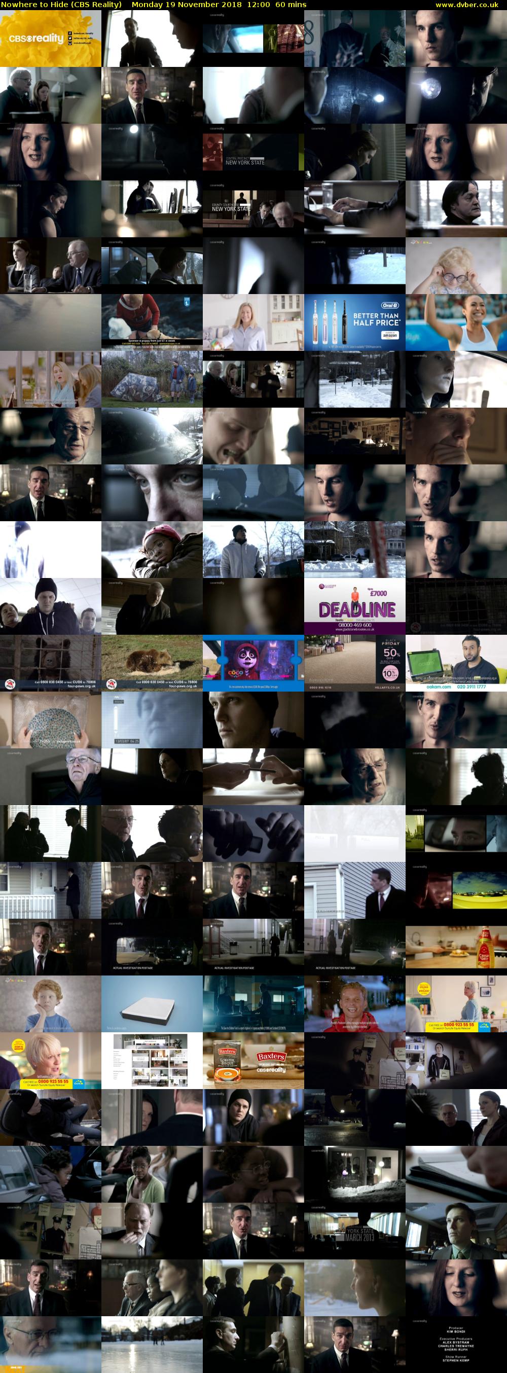 Nowhere to Hide (CBS Reality) Monday 19 November 2018 12:00 - 13:00