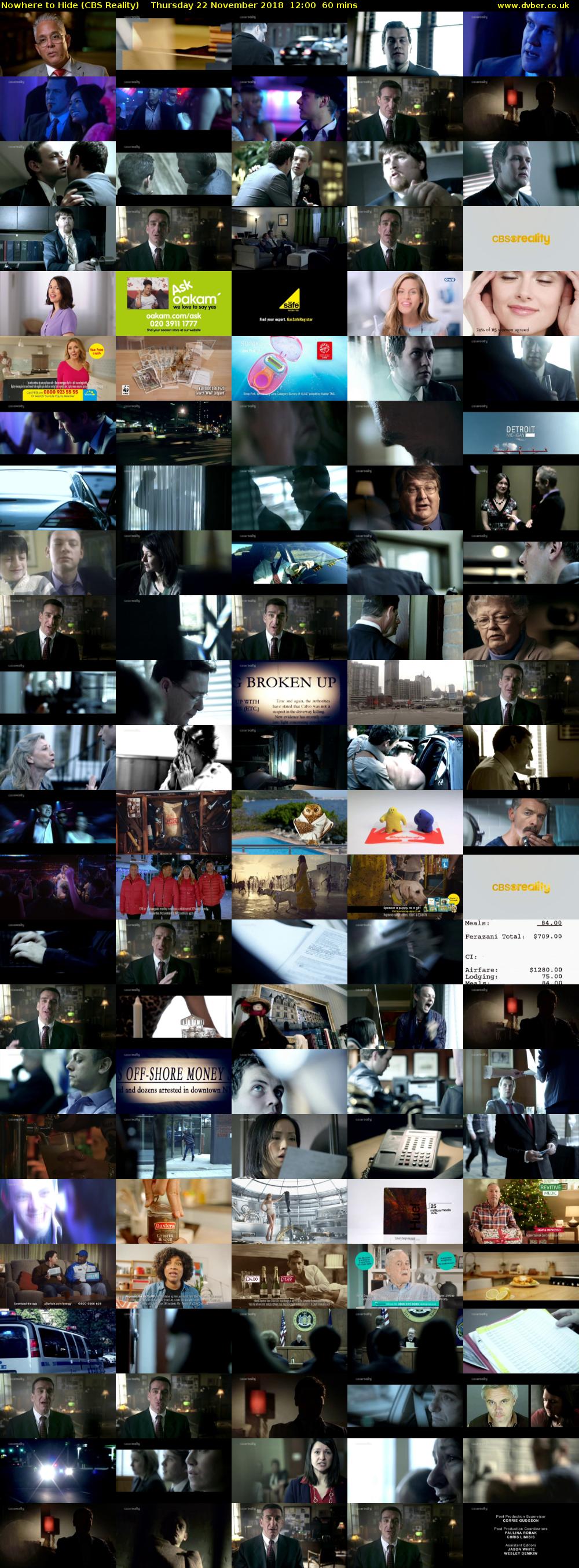 Nowhere to Hide (CBS Reality) Thursday 22 November 2018 12:00 - 13:00