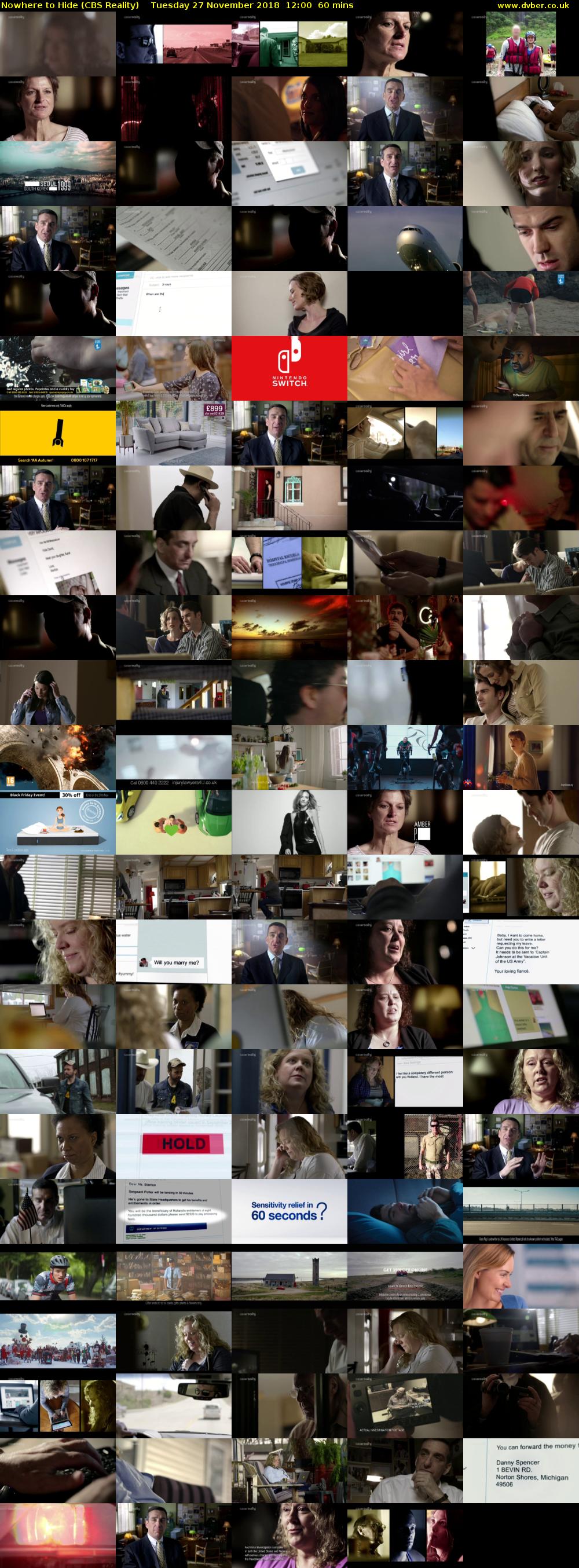 Nowhere to Hide (CBS Reality) Tuesday 27 November 2018 12:00 - 13:00