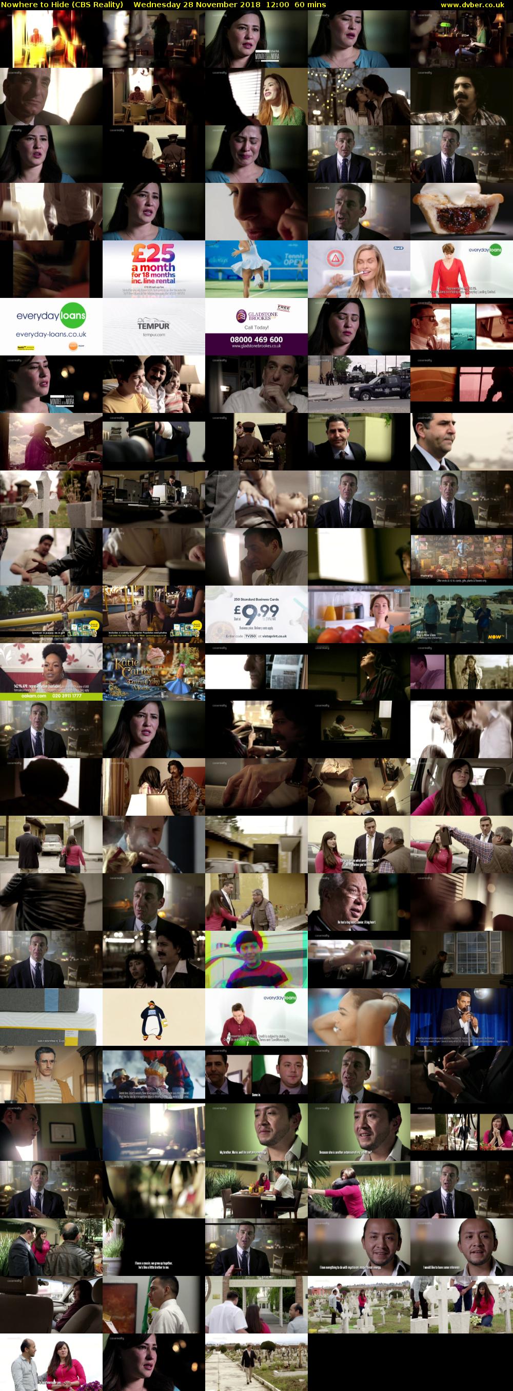 Nowhere to Hide (CBS Reality) Wednesday 28 November 2018 12:00 - 13:00