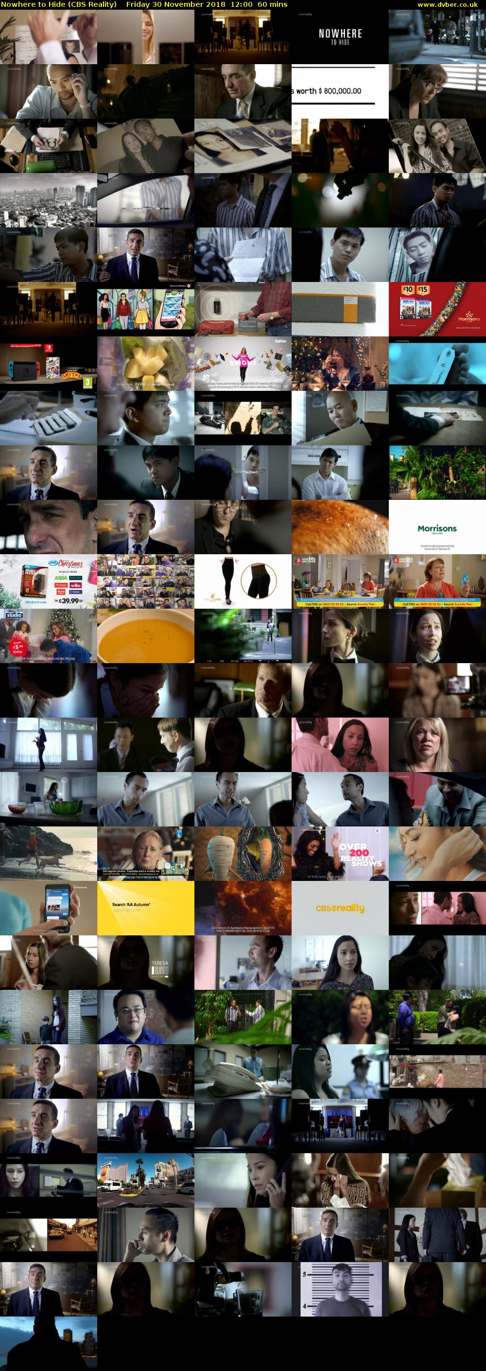 Nowhere to Hide (CBS Reality) Friday 30 November 2018 12:00 - 13:00