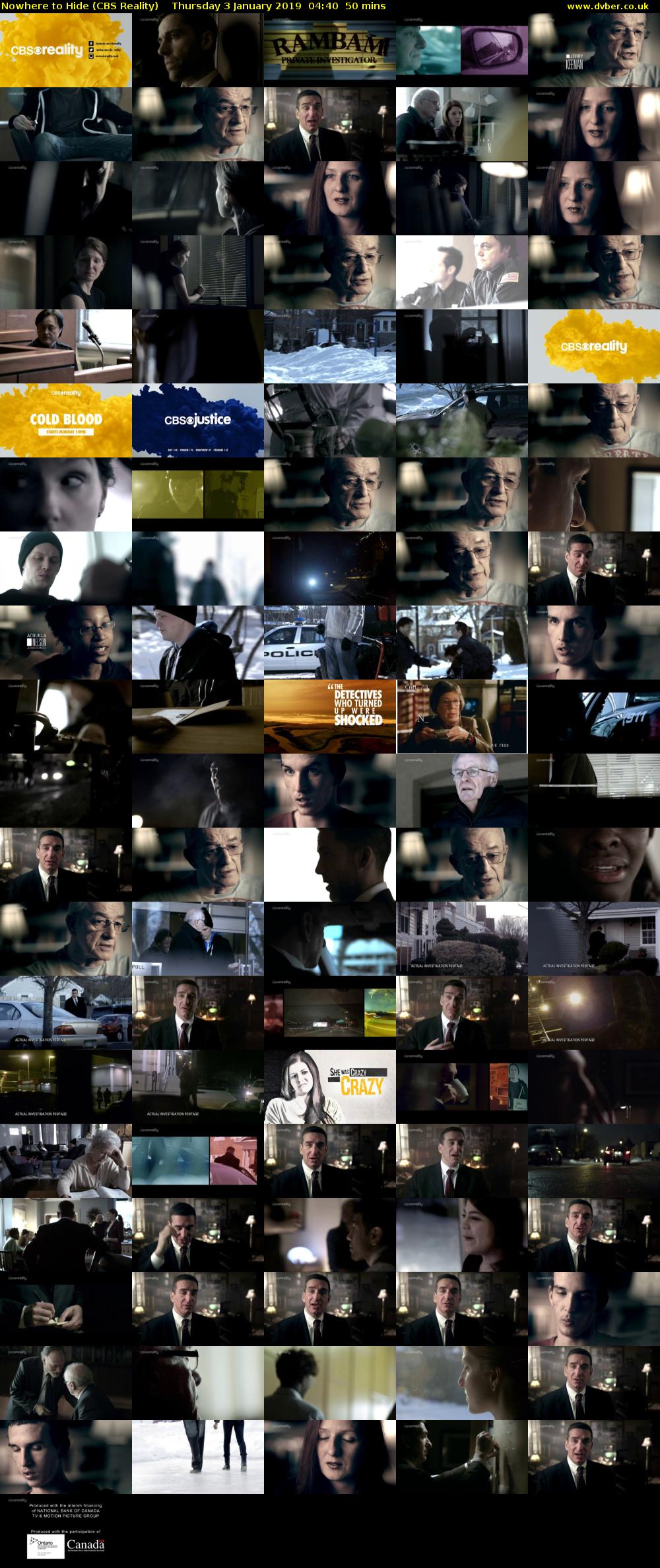 Nowhere to Hide (CBS Reality) Thursday 3 January 2019 04:40 - 05:30