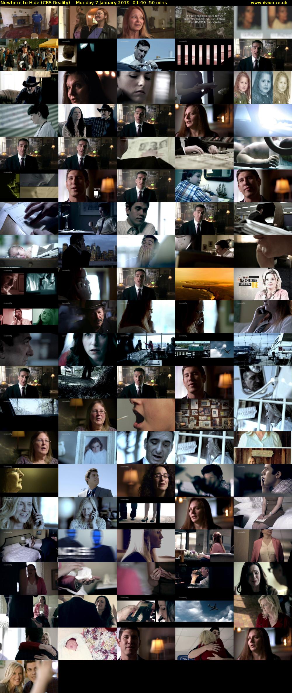 Nowhere to Hide (CBS Reality) Monday 7 January 2019 04:40 - 05:30