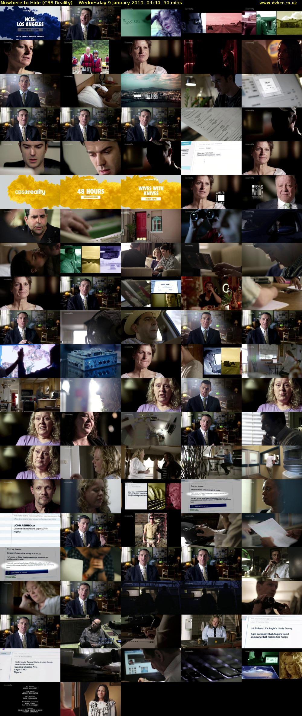 Nowhere to Hide (CBS Reality) Wednesday 9 January 2019 04:40 - 05:30