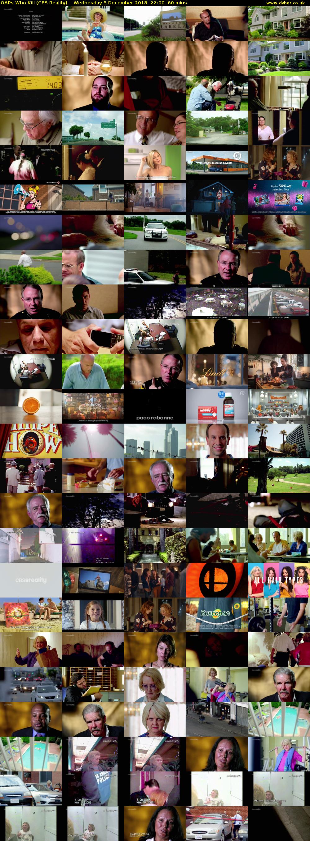 OAPs Who Kill (CBS Reality) Wednesday 5 December 2018 22:00 - 23:00