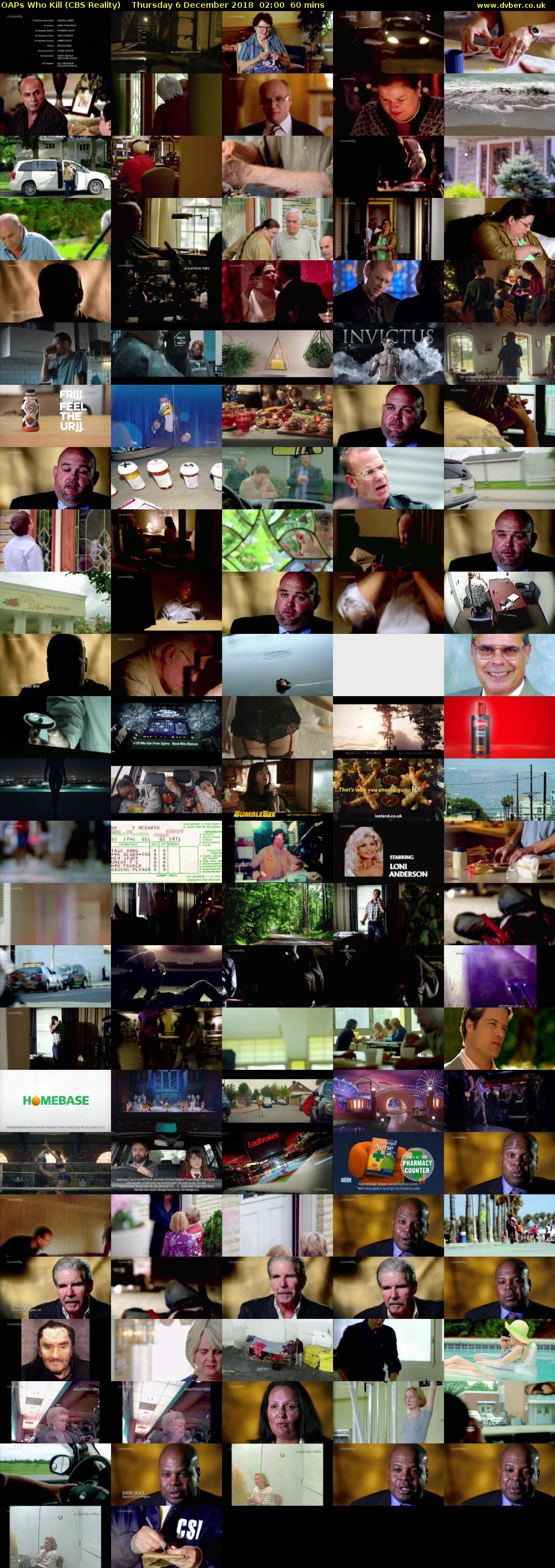 OAPs Who Kill (CBS Reality) Thursday 6 December 2018 02:00 - 03:00