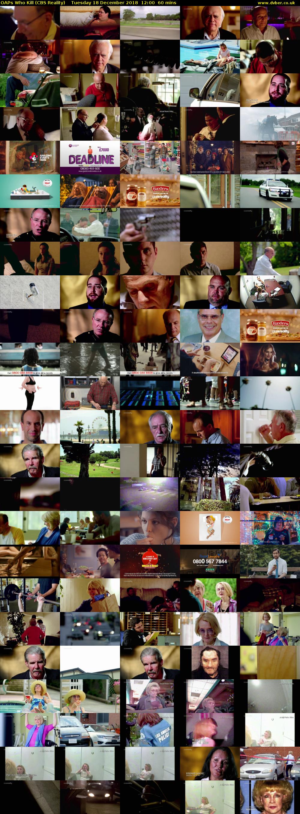 OAPs Who Kill (CBS Reality) Tuesday 18 December 2018 12:00 - 13:00