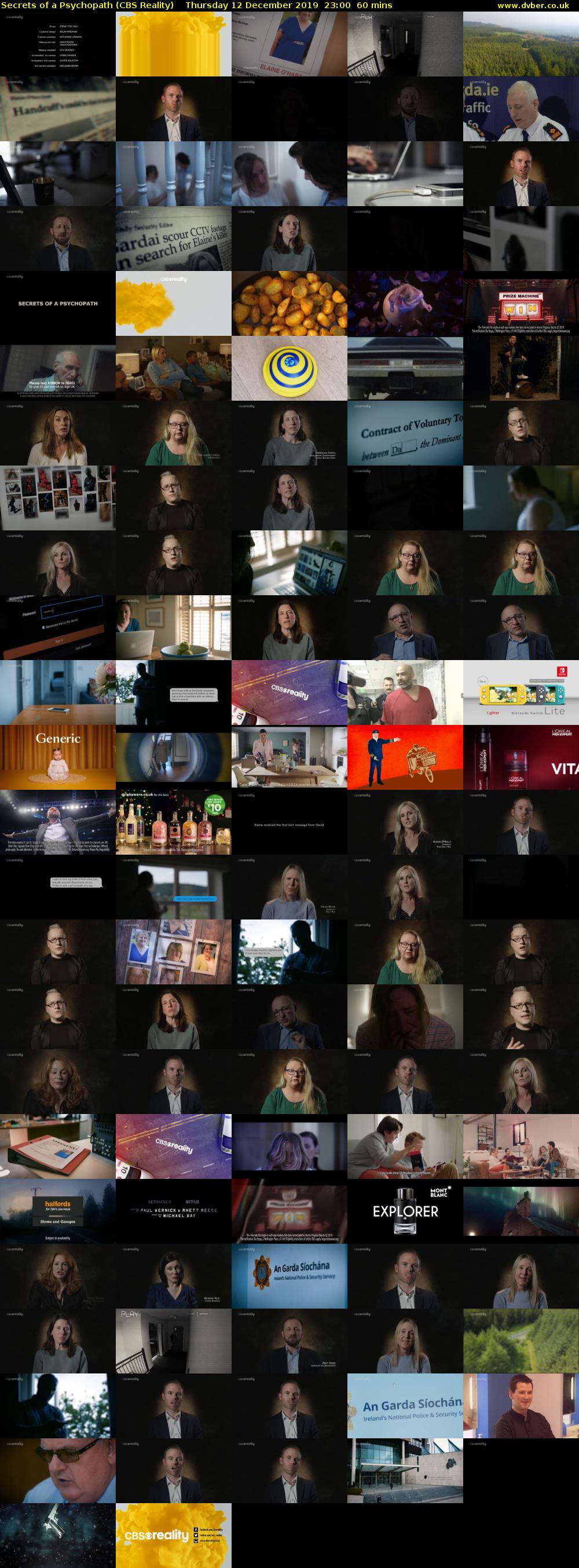 Secrets of a Psychopath (CBS Reality) Thursday 12 December 2019 23:00 - 00:00