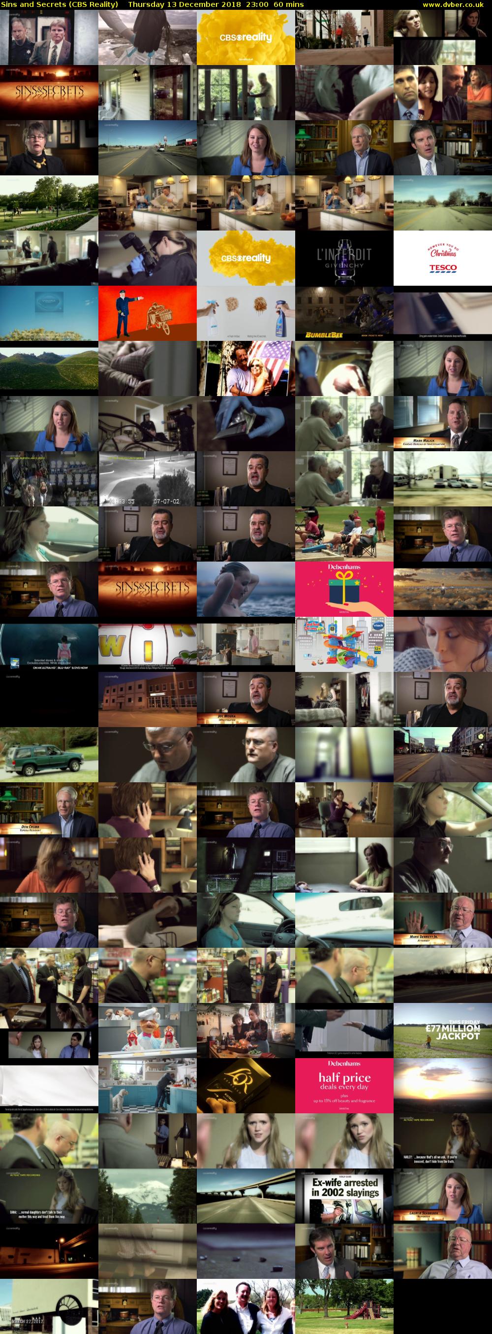 Sins and Secrets (CBS Reality) Thursday 13 December 2018 23:00 - 00:00