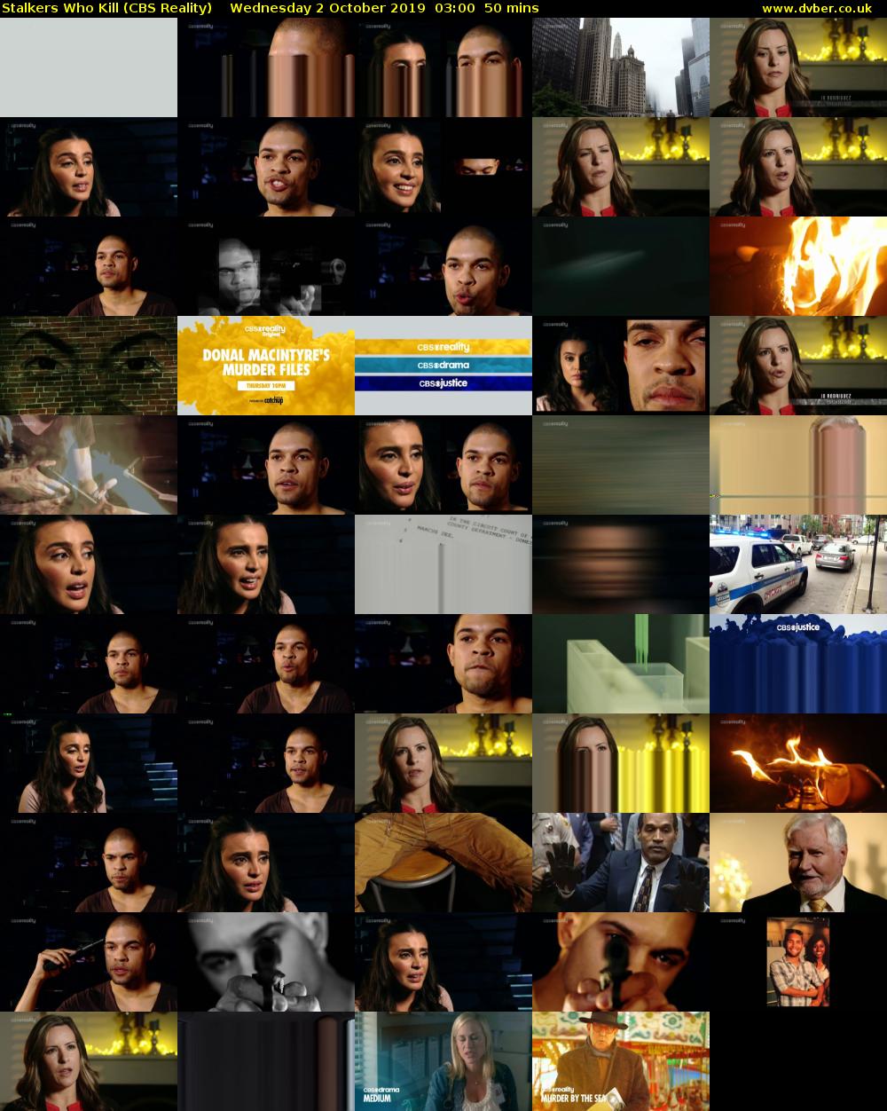 Stalkers Who Kill (CBS Reality) Wednesday 2 October 2019 03:00 - 03:50