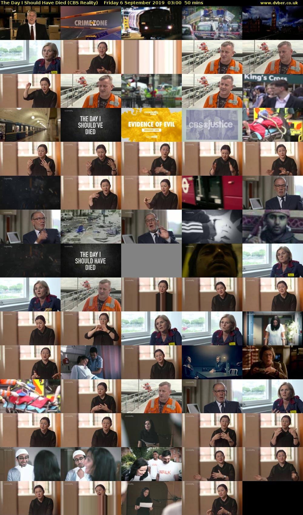 The Day I Should Have Died (CBS Reality) Friday 6 September 2019 03:00 - 03:50