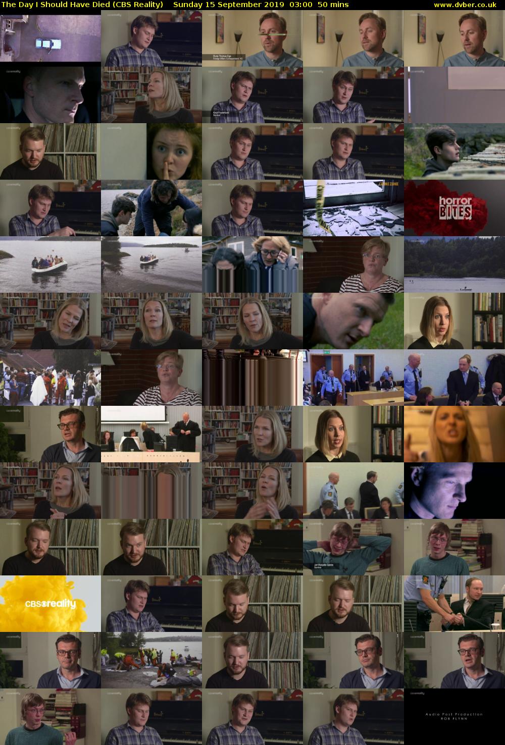 The Day I Should Have Died (CBS Reality) Sunday 15 September 2019 03:00 - 03:50