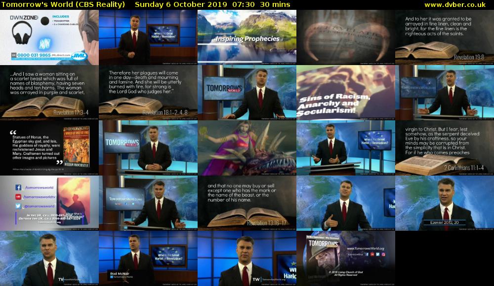 Tomorrow's World (CBS Reality) Sunday 6 October 2019 07:30 - 08:00