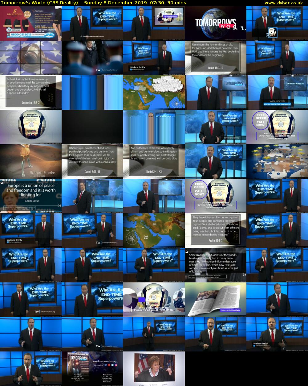 Tomorrow's World (CBS Reality) Sunday 8 December 2019 07:30 - 08:00