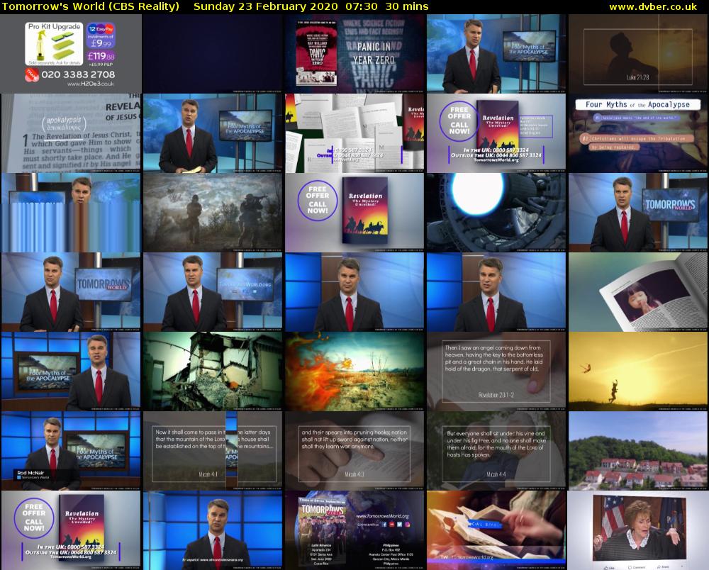 Tomorrow's World (CBS Reality) Sunday 23 February 2020 07:30 - 08:00