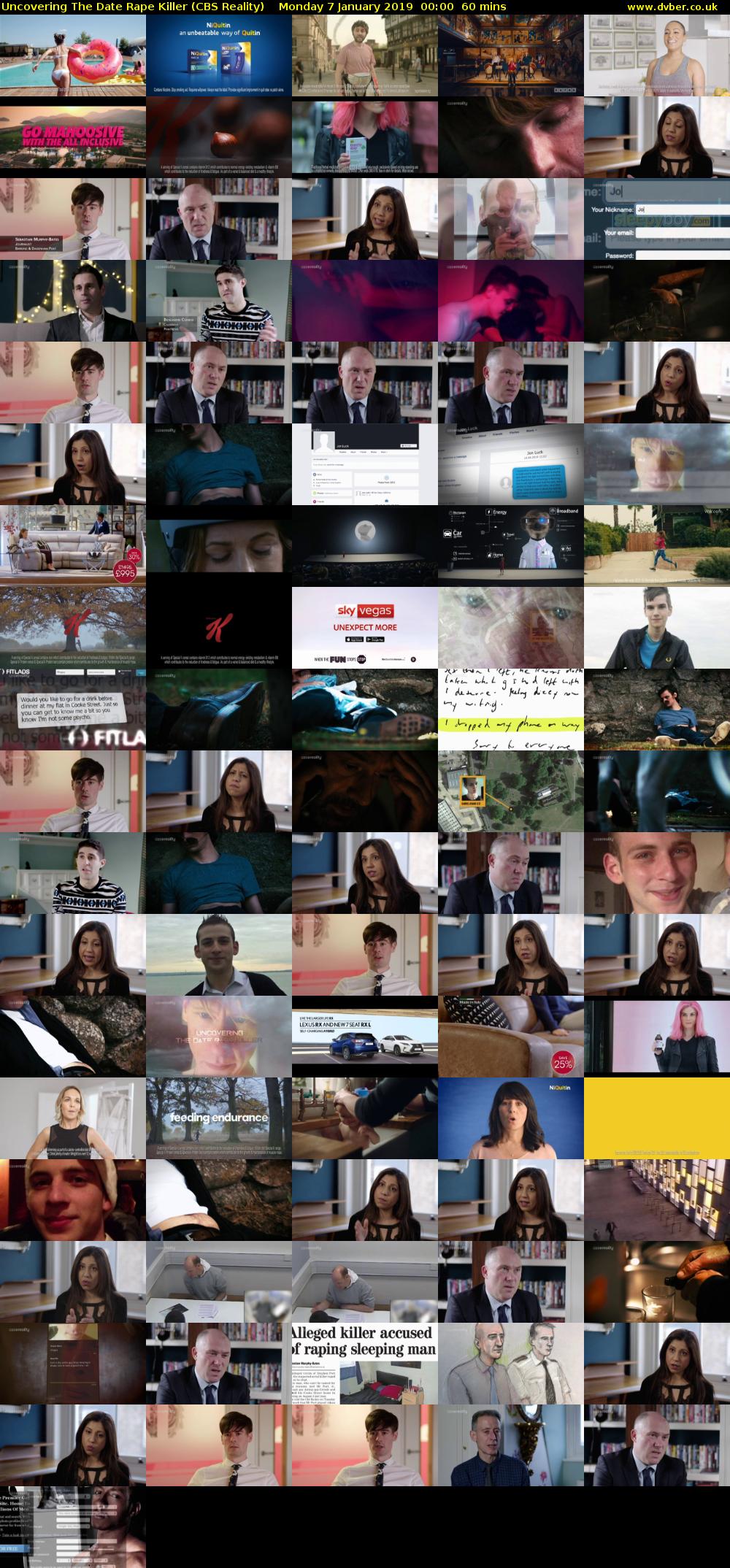 Uncovering The Date Rape Killer (CBS Reality) Monday 7 January 2019 00:00 - 01:00