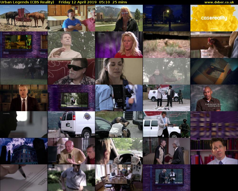 Urban Legends (CBS Reality) Friday 12 April 2019 05:10 - 05:35