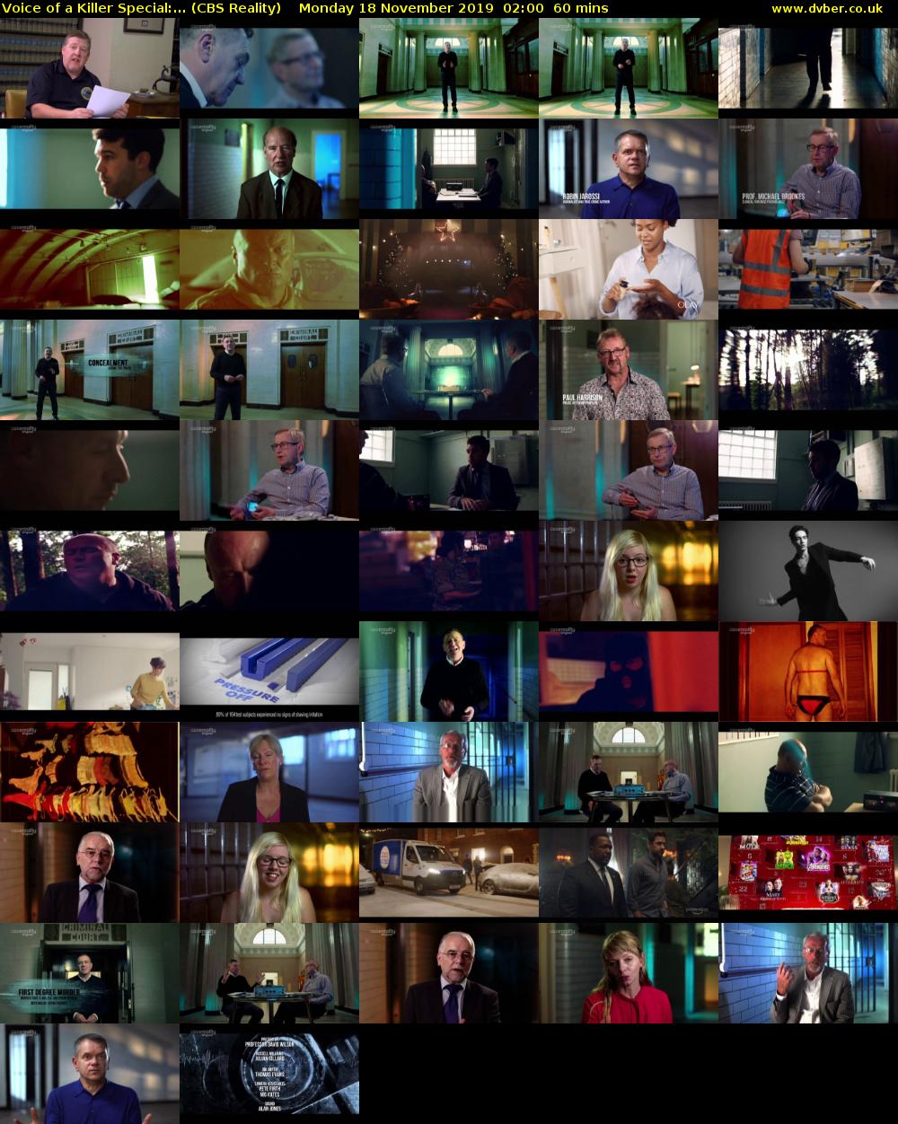 Voice of a Killer Special:... (CBS Reality) Monday 18 November 2019 02:00 - 03:00