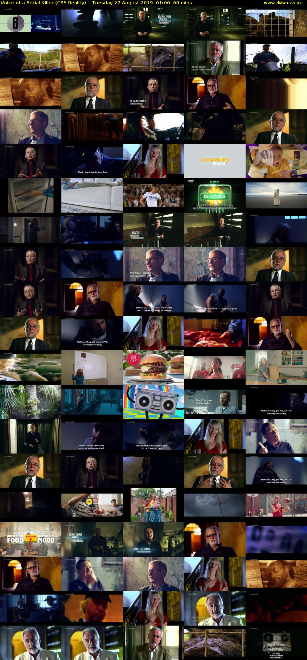 Voice of a Serial Killer (CBS Reality) Tuesday 27 August 2019 01:00 - 02:00