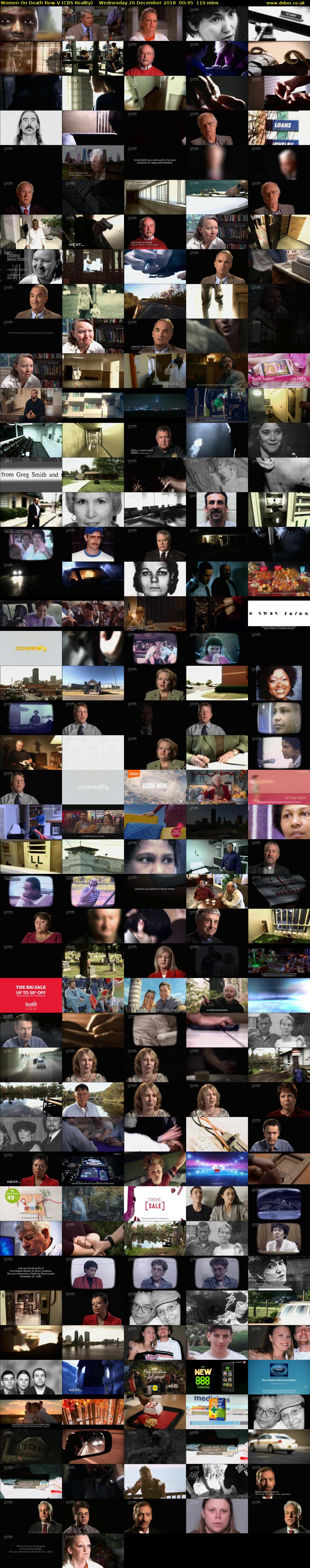 Women On Death Row V (CBS Reality) Wednesday 26 December 2018 00:45 - 02:35