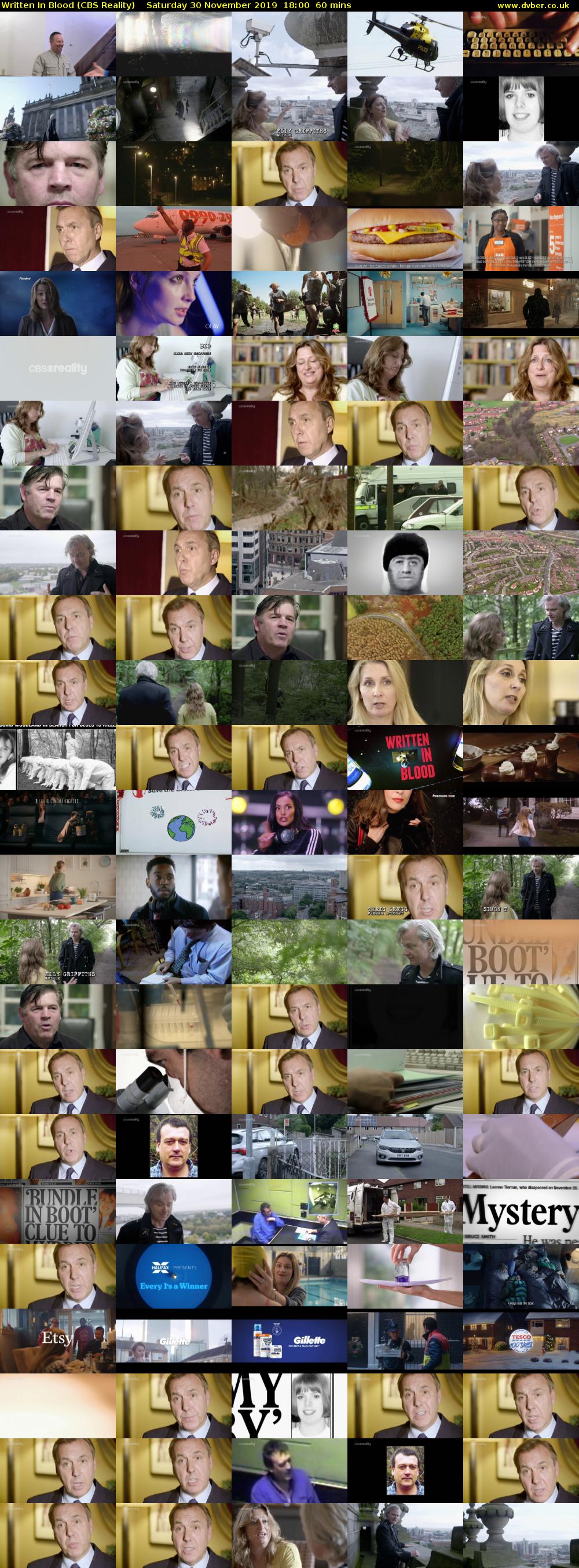 Written In Blood (CBS Reality) Saturday 30 November 2019 18:00 - 19:00