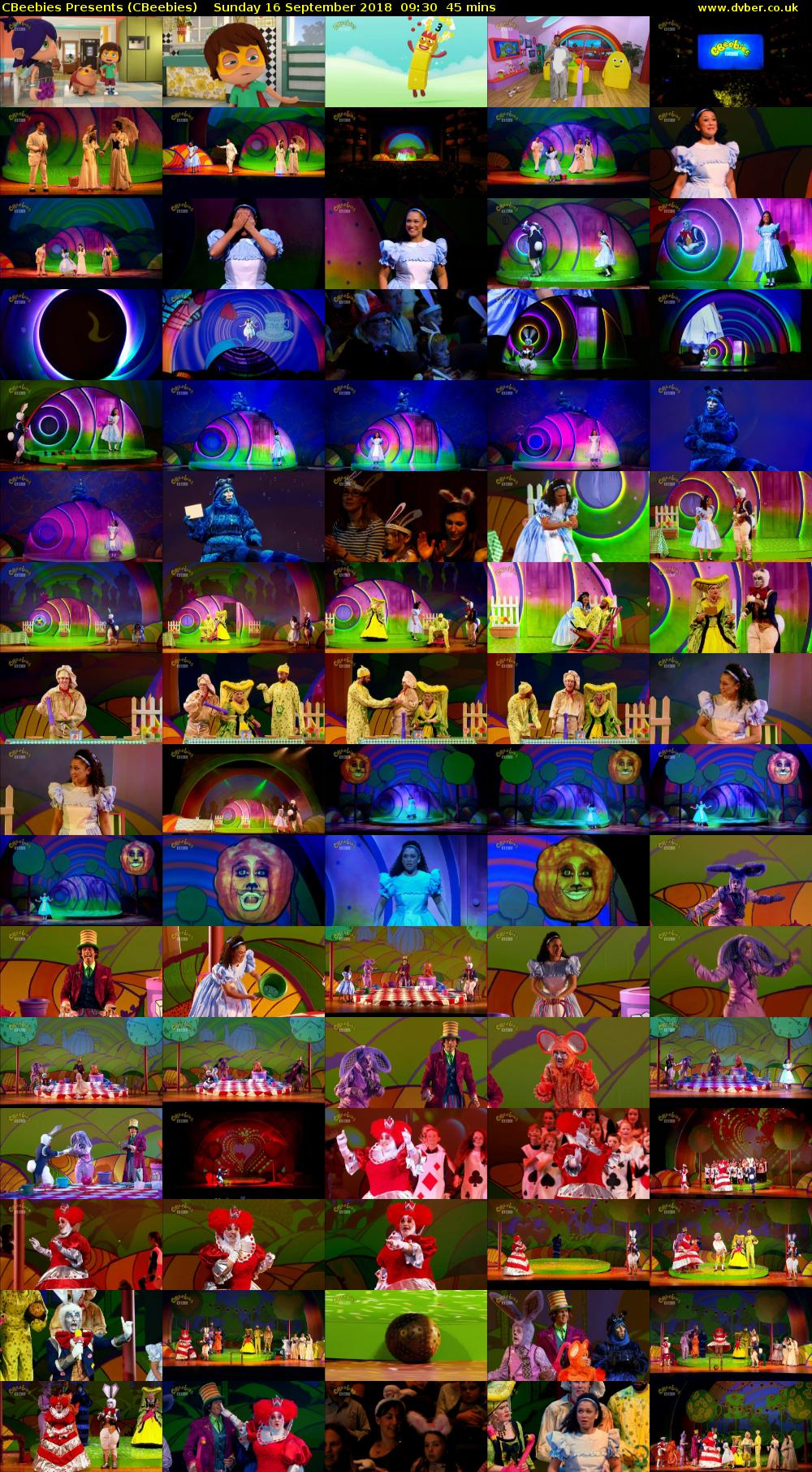 CBeebies Presents (CBeebies) Sunday 16 September 2018 09:30 - 10:15