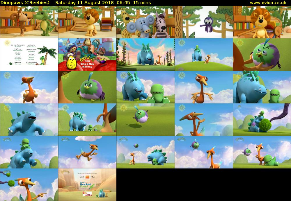 Dinopaws (CBeebies) Saturday 11 August 2018 06:45 - 07:00