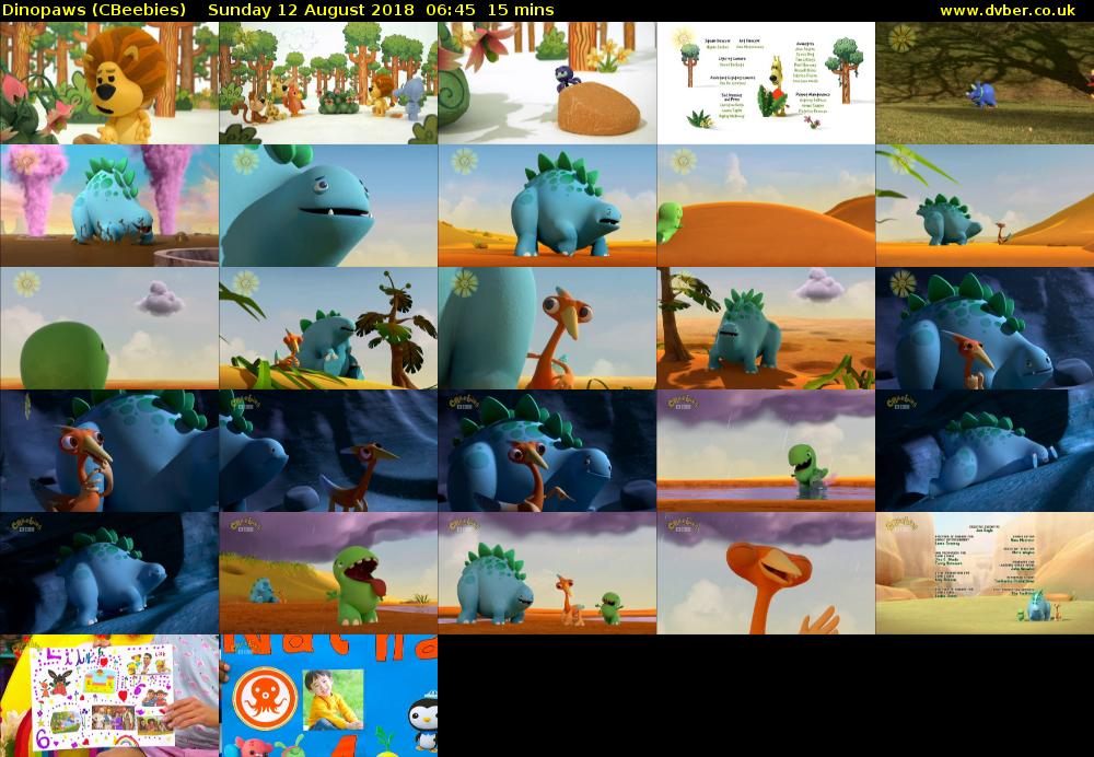 Dinopaws (CBeebies) Sunday 12 August 2018 06:45 - 07:00