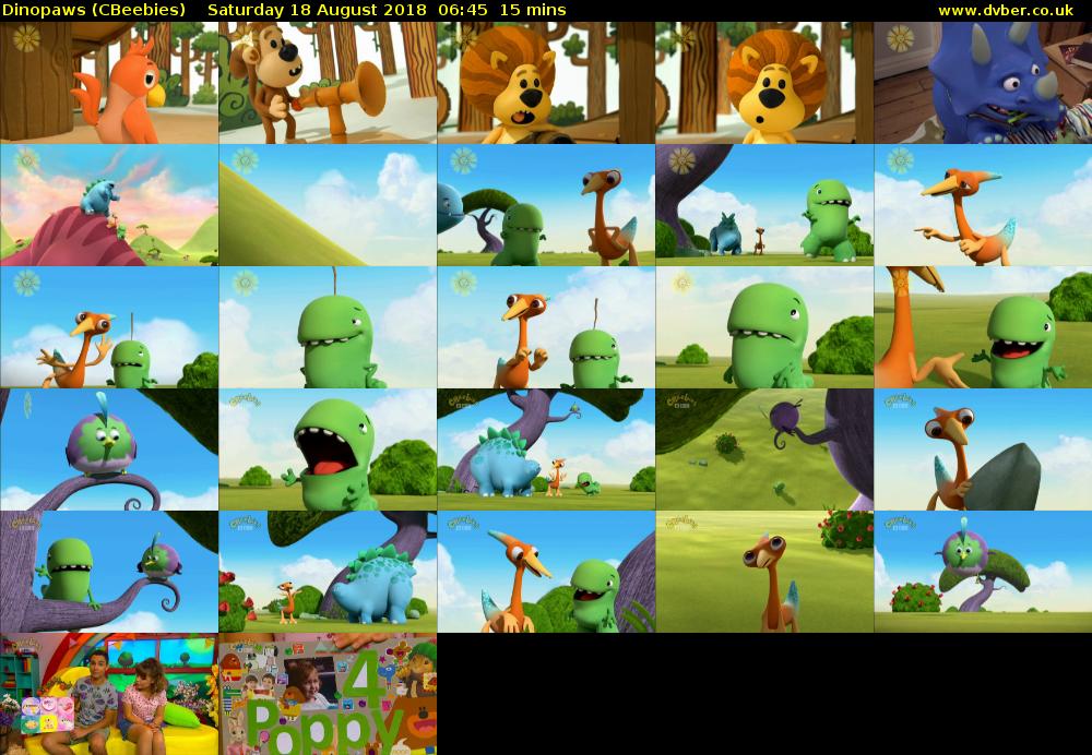 Dinopaws (CBeebies) Saturday 18 August 2018 06:45 - 07:00