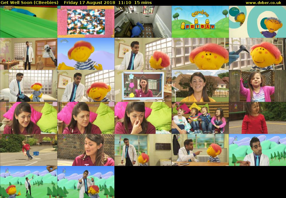 Get Well Soon (CBeebies) Friday 17 August 2018 11:10 - 11:25