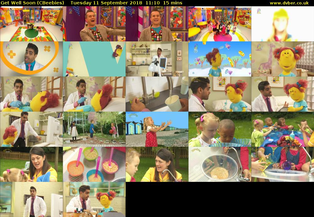 Get Well Soon (CBeebies) Tuesday 11 September 2018 11:10 - 11:25