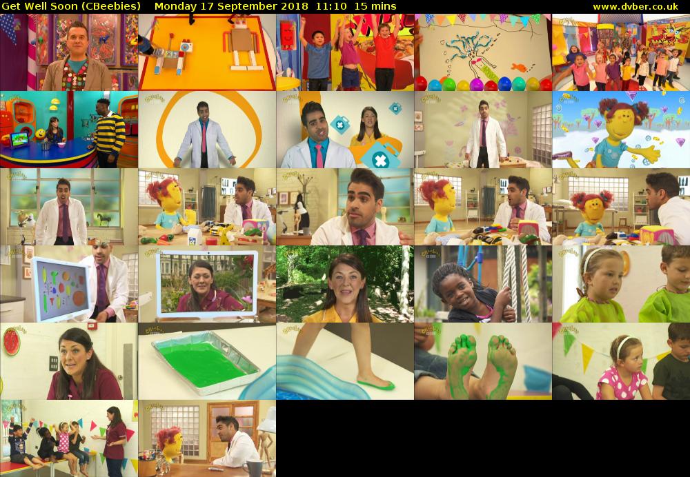 Get Well Soon (CBeebies) Monday 17 September 2018 11:10 - 11:25