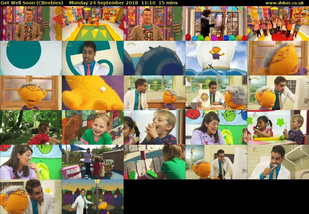 Get Well Soon (CBeebies) Monday 24 September 2018 11:10 - 11:25
