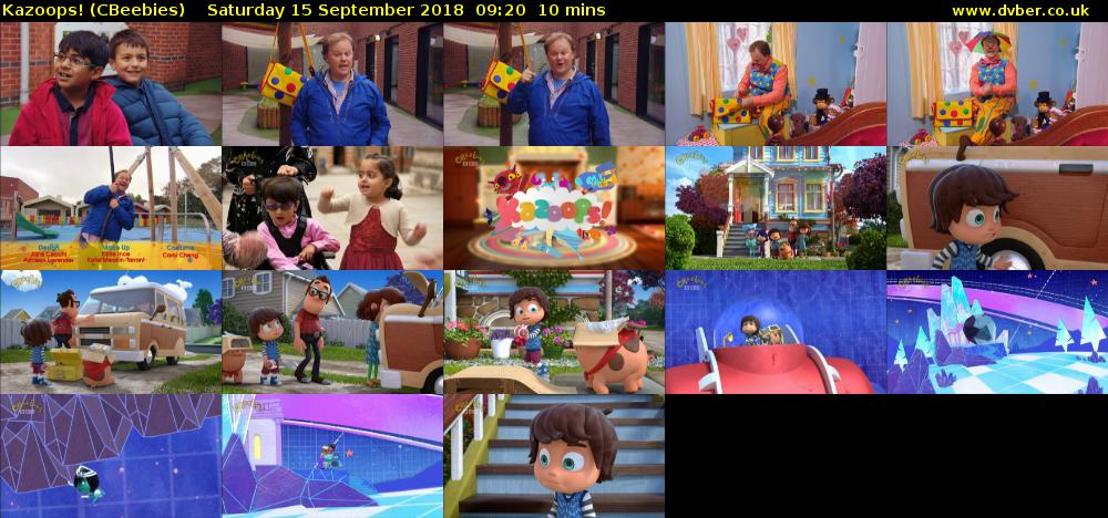 Kazoops! (CBeebies) Saturday 15 September 2018 09:20 - 09:30