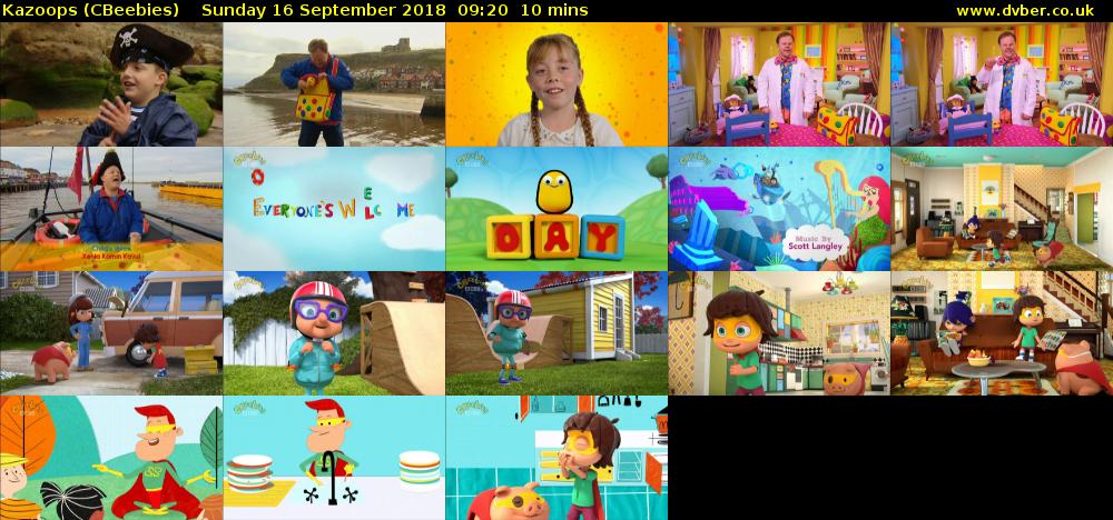 Kazoops (CBeebies) Sunday 16 September 2018 09:20 - 09:30