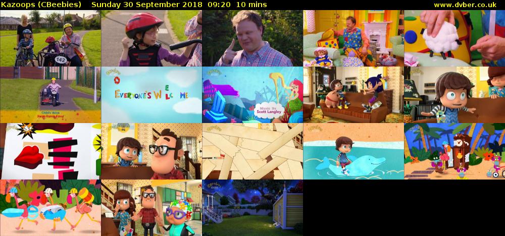 Kazoops (CBeebies) Sunday 30 September 2018 09:20 - 09:30