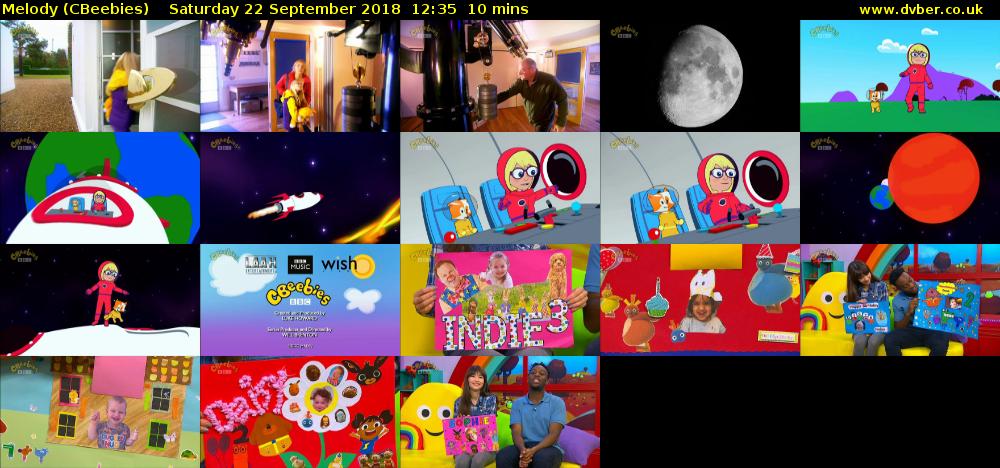 Melody (CBeebies) Saturday 22 September 2018 12:35 - 12:45