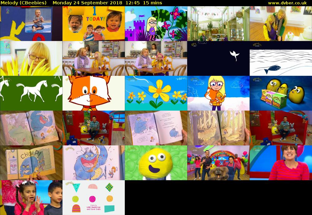 Melody (CBeebies) Monday 24 September 2018 12:45 - 13:00