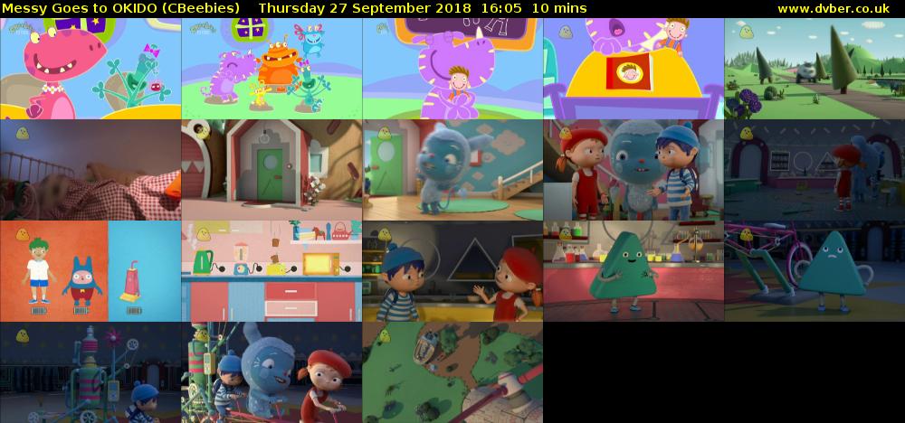 Messy Goes to OKIDO (CBeebies) Thursday 27 September 2018 16:05 - 16:15