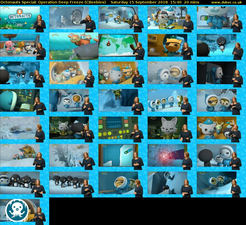 Octonauts Special: Operation Deep Freeze (CBeebies) Saturday 15 September 2018 15:40 - 16:00