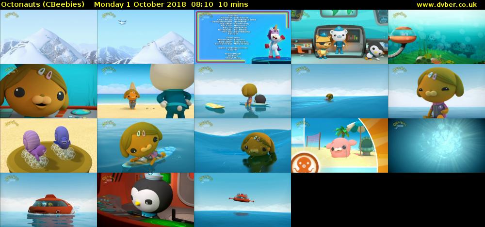 Octonauts (CBeebies) Monday 1 October 2018 08:10 - 08:20