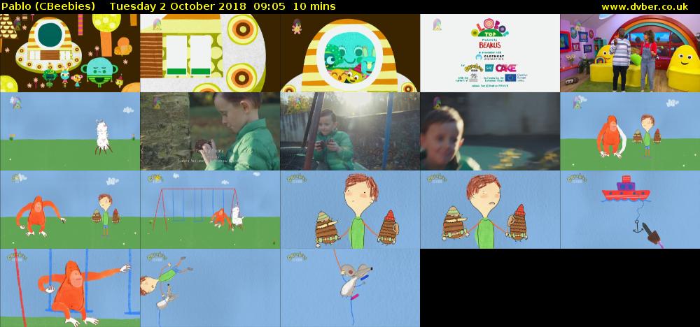Pablo (CBeebies) Tuesday 2 October 2018 09:05 - 09:15