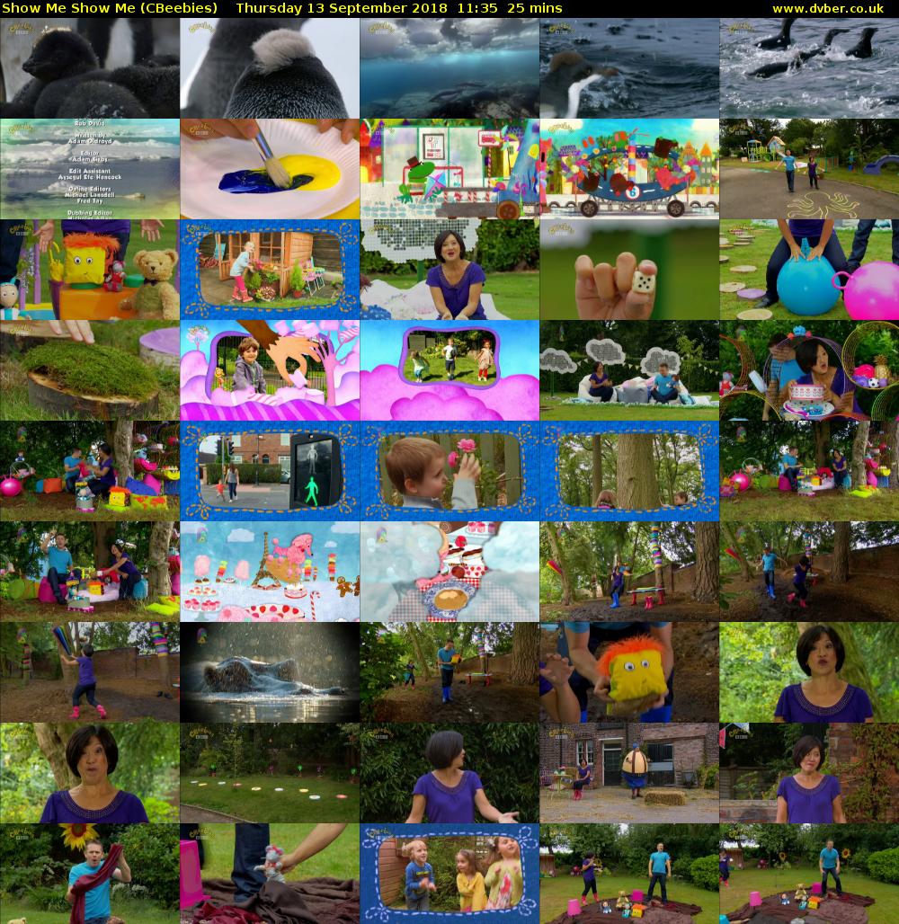 Show Me Show Me (CBeebies) Thursday 13 September 2018 11:35 - 12:00