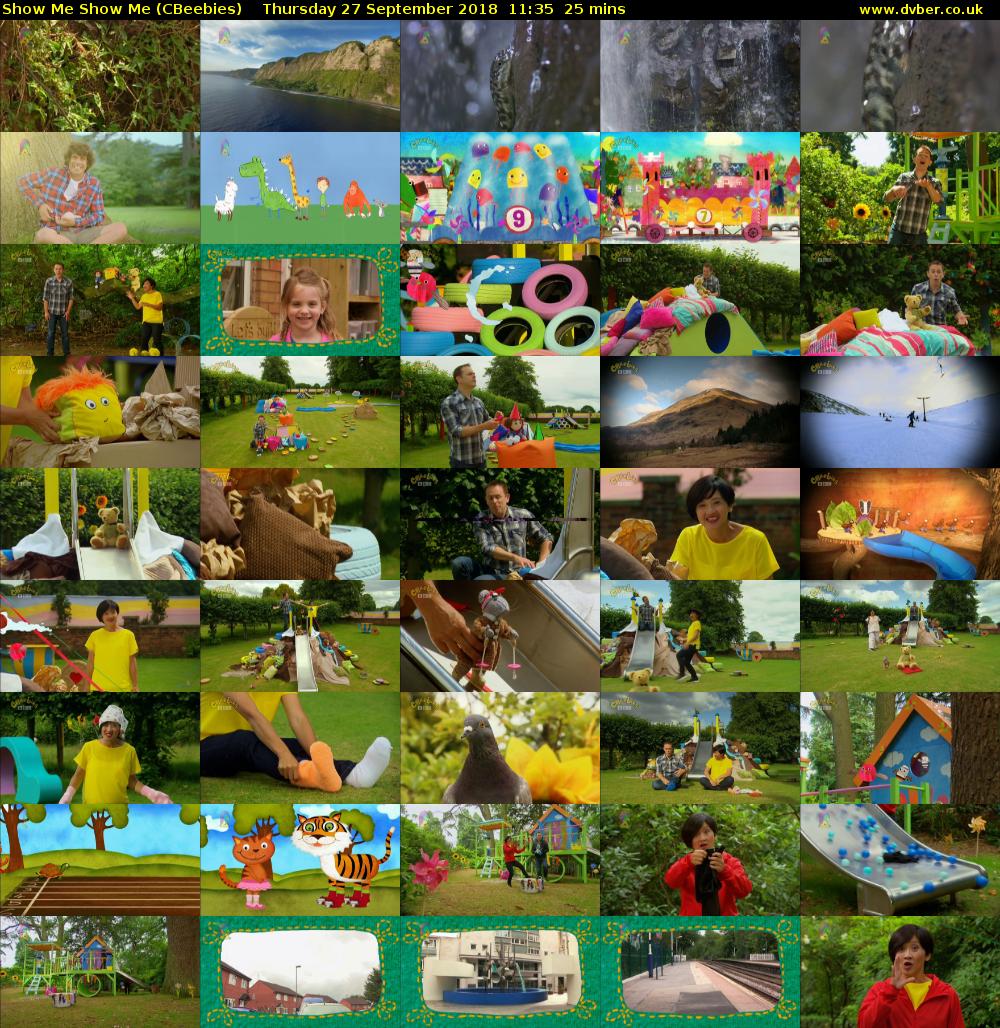 Show Me Show Me (CBeebies) Thursday 27 September 2018 11:35 - 12:00