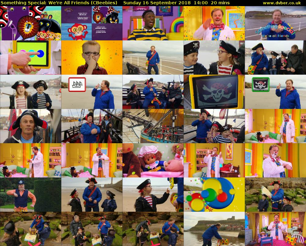 Something Special: We're All Friends (CBeebies) Sunday 16 September 2018 14:00 - 14:20