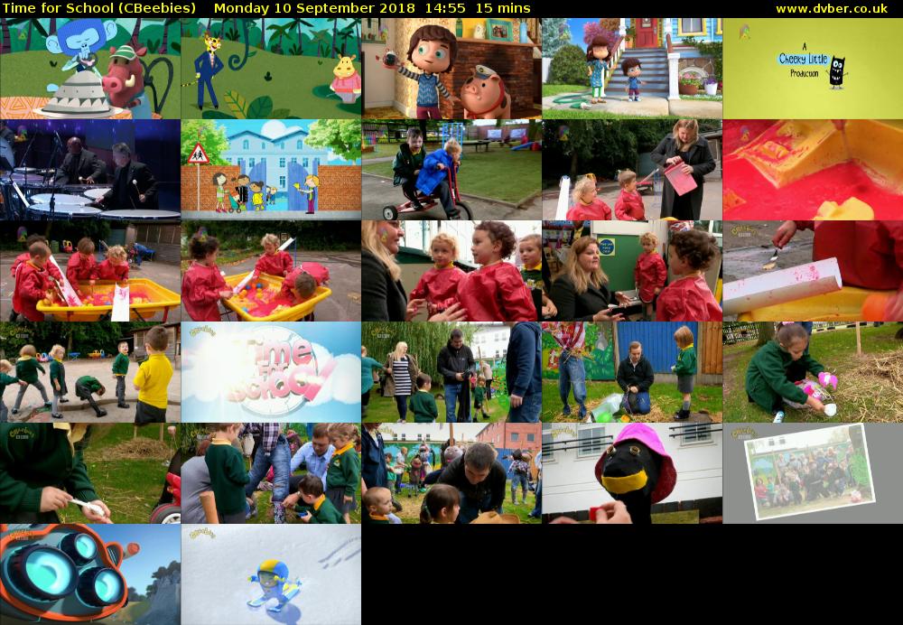 Time for School (CBeebies) Monday 10 September 2018 14:55 - 15:10